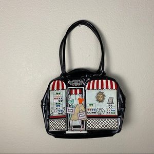 Lulu Guinness Vintage “shop front collection” Purse Handbag.  Embroidered!